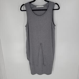 Susana Monaco Grey Sleeveless High Low Cutout Tunic Blouse M